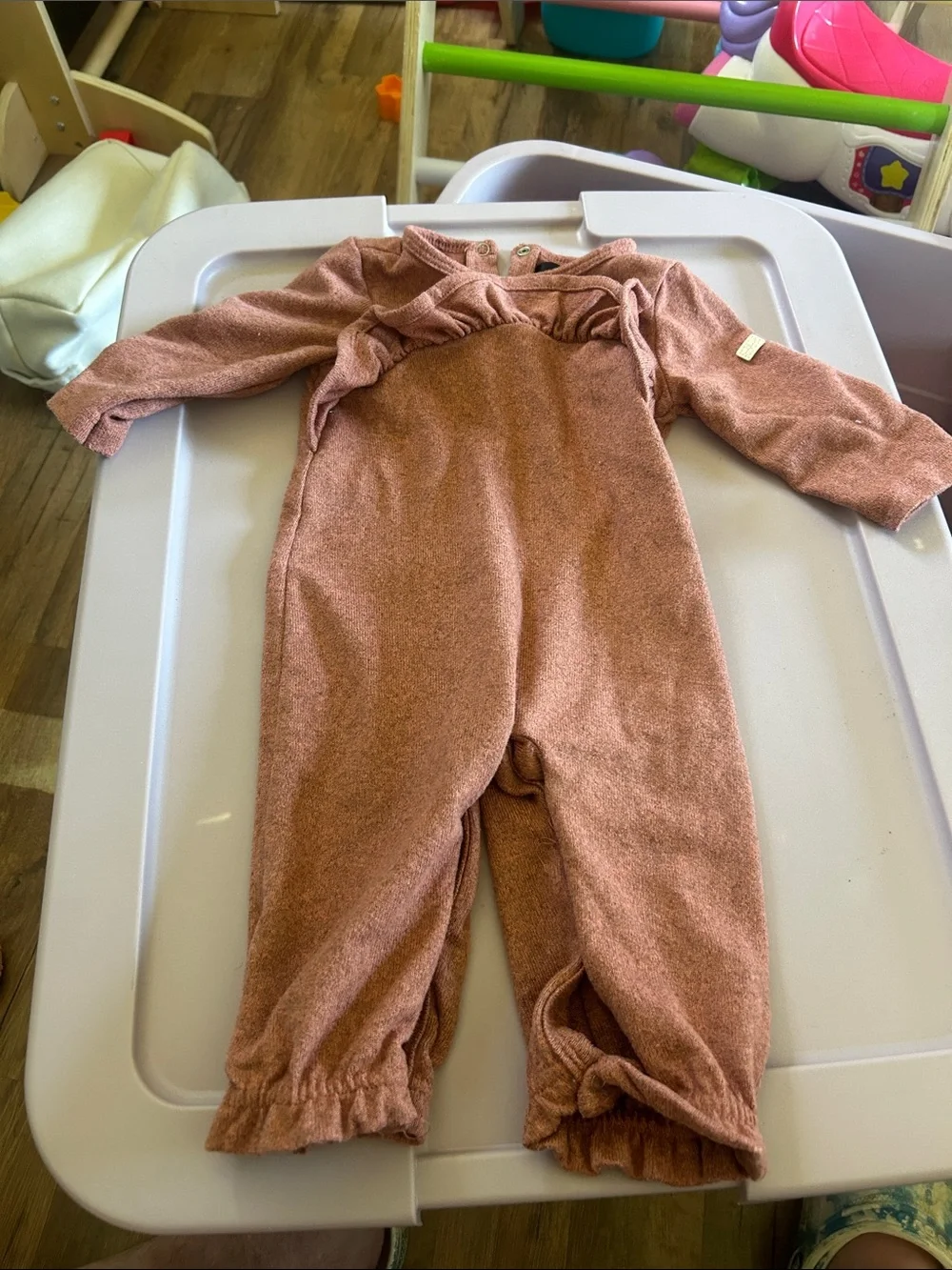 7 For All Mankind Kids One-Piece in Rust Pink
